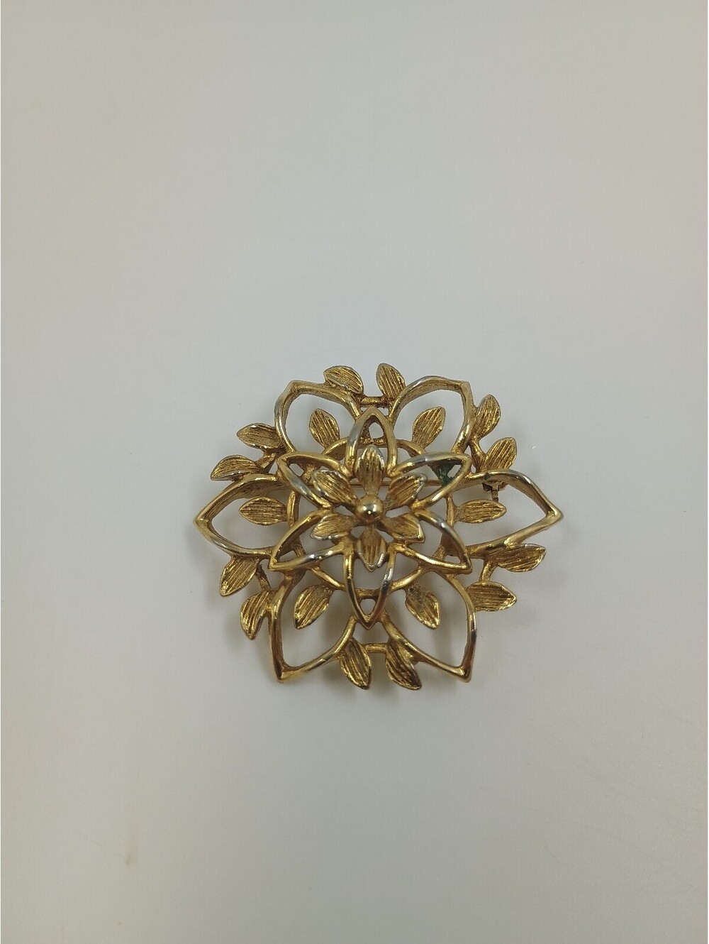 Vintage Napier Gold Tone Floral Brooch Pin